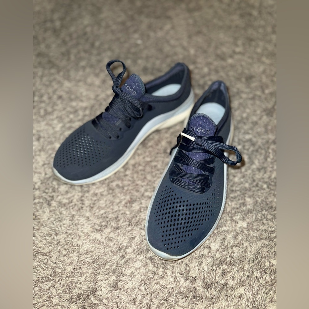 Crocs LiteRide Women's Lace Up Shoes Size 11 Blue Comfy Sneakers Casual Comfort - Picture 3 of 13